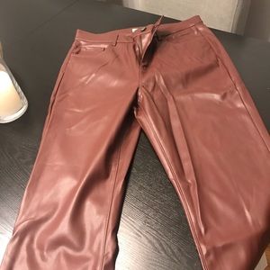 Faux leather flare pants